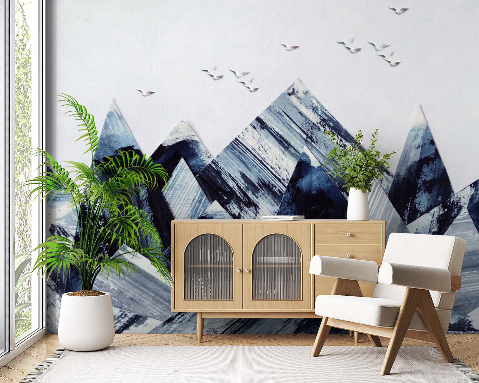 Fototapeta szczyt górski pod skrzydłami ptaków