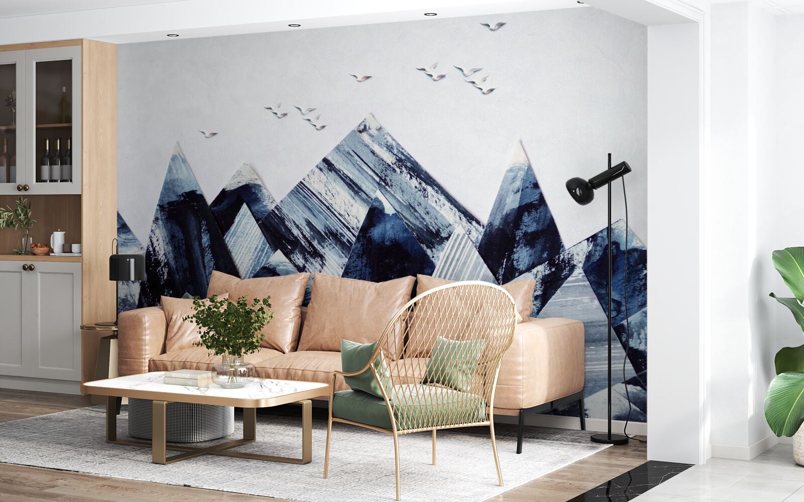 Fototapeta szczyt górski pod skrzydłami ptaków