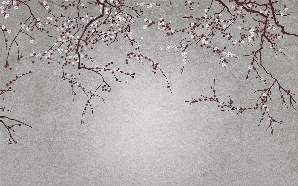 Fototapeta gałęzie drzewa są usiane drobnymi kwiatami