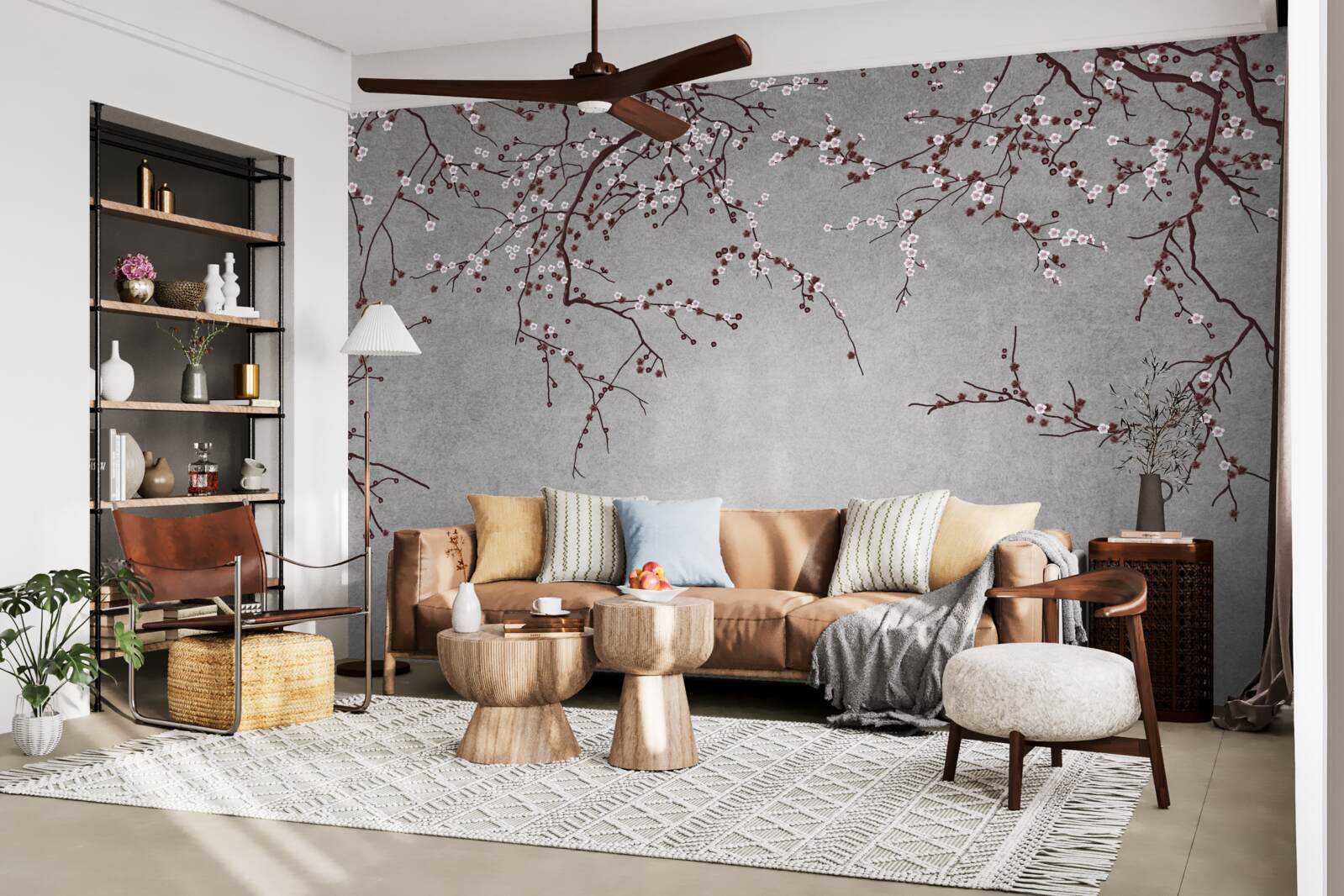 Fototapeta gałęzie drzewa są usiane drobnymi kwiatami