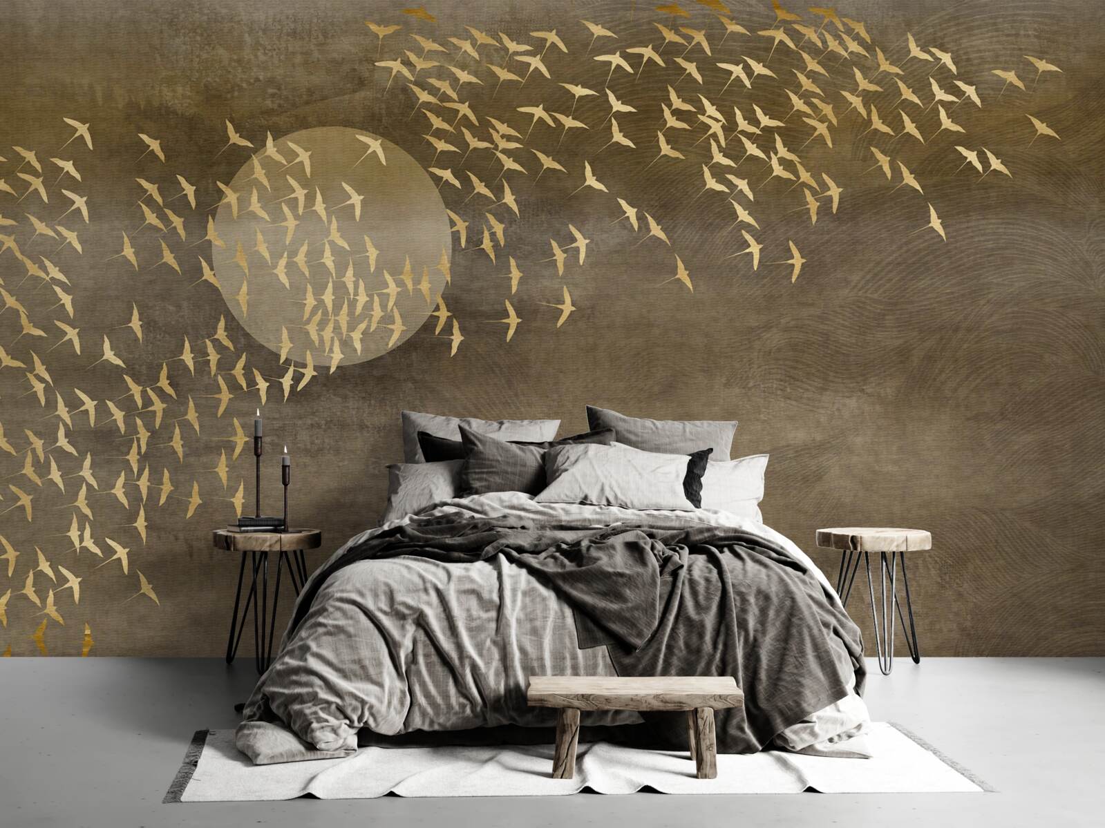 Fototapeta Ćmy w pobliżu światła lampki nocnej