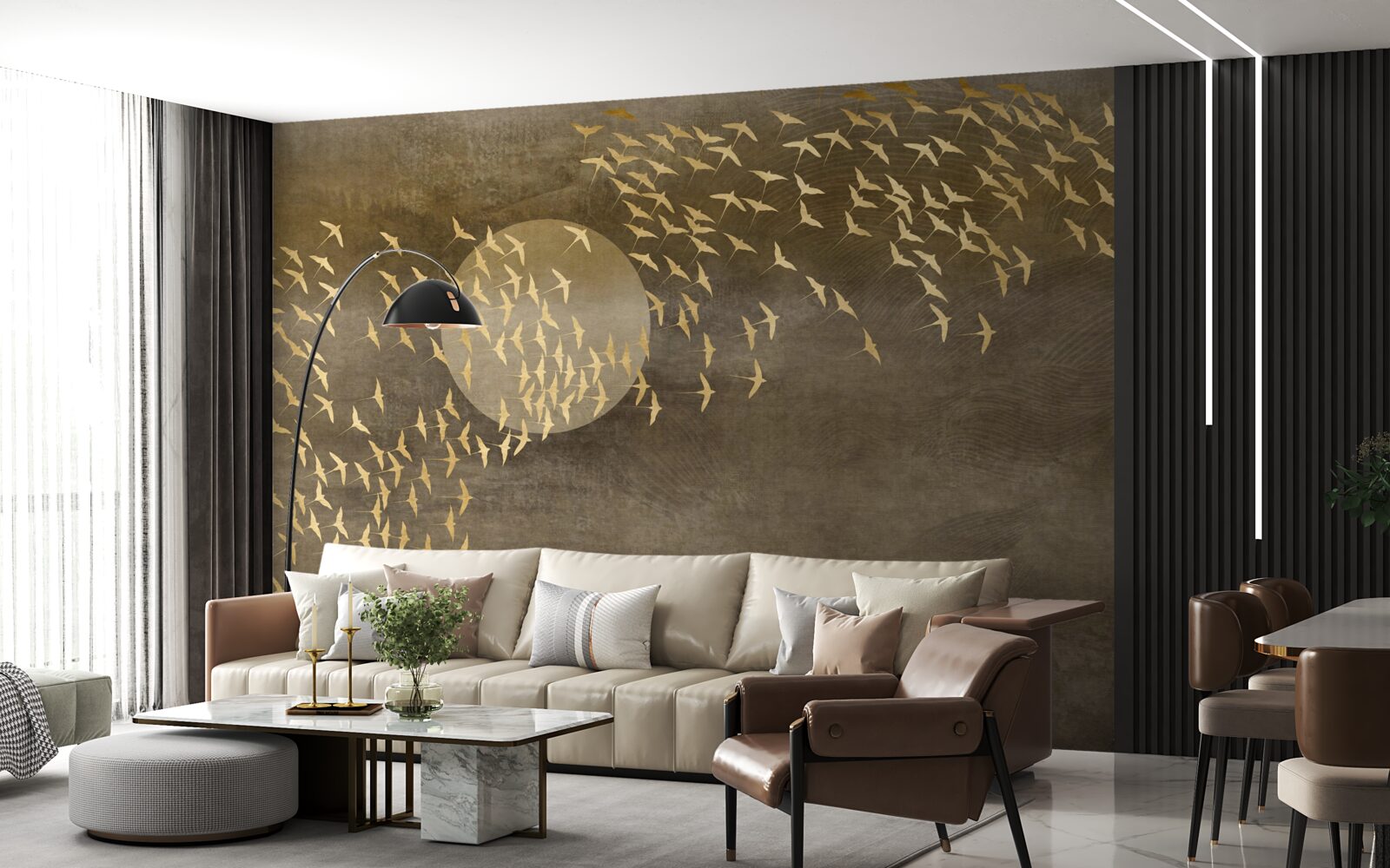 Fototapeta Ćmy w pobliżu światła lampki nocnej