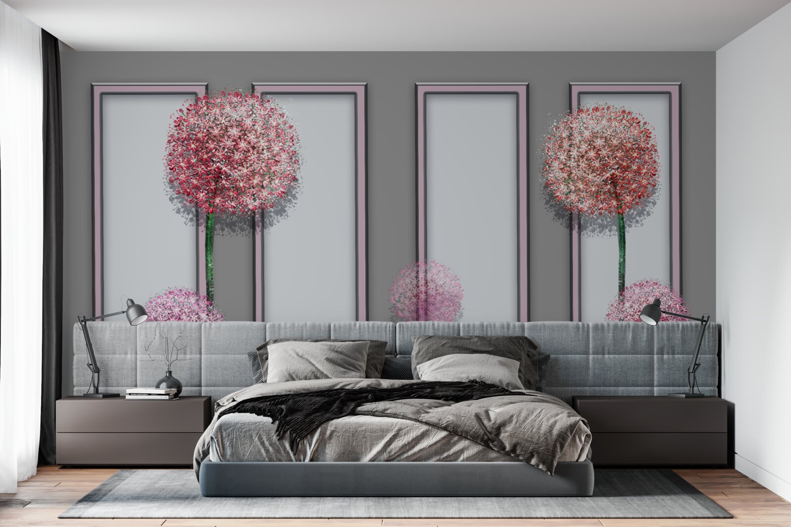 Fototapeta mniszki i moduły okienne