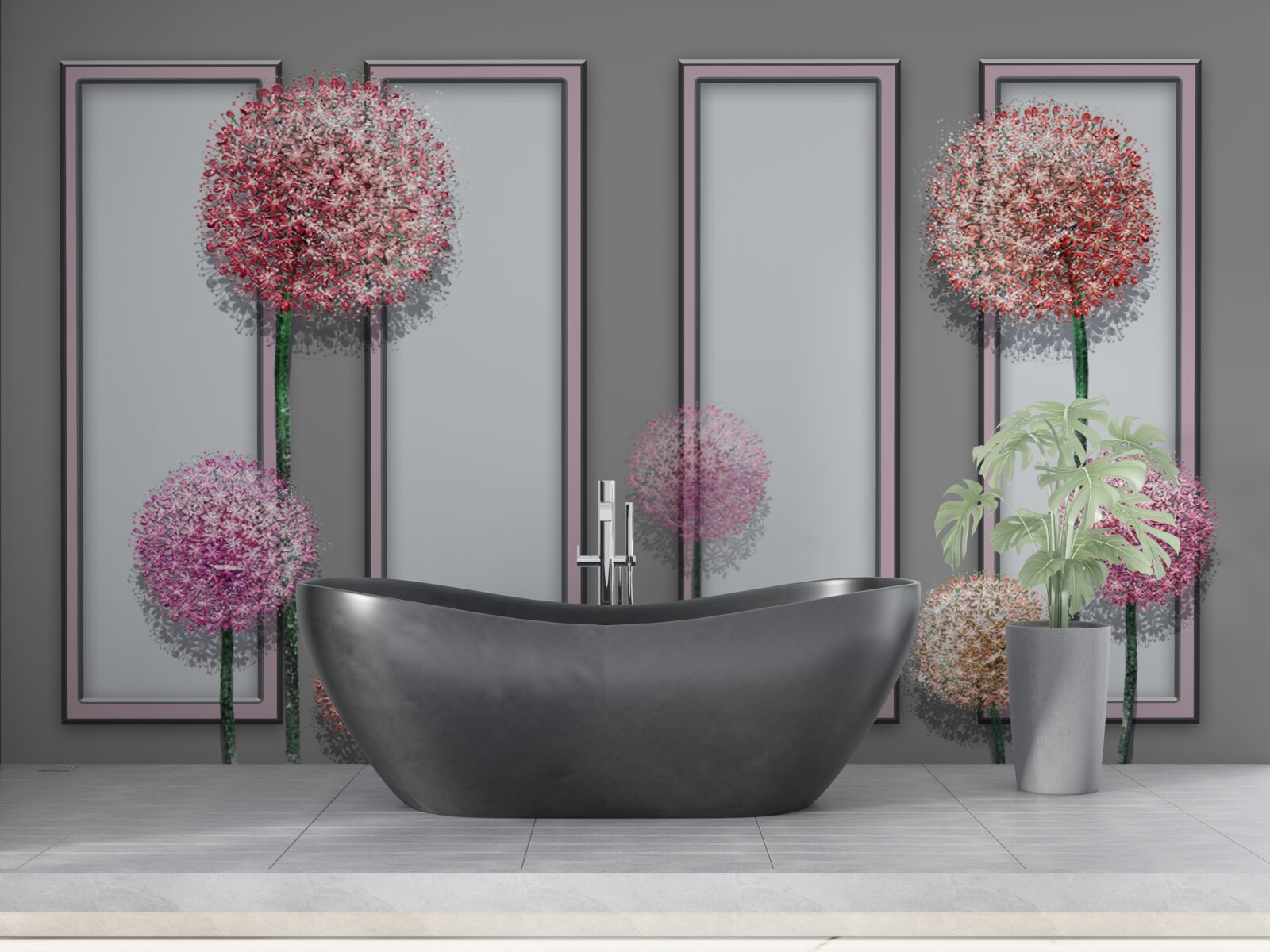 Fototapeta mniszki i moduły okienne