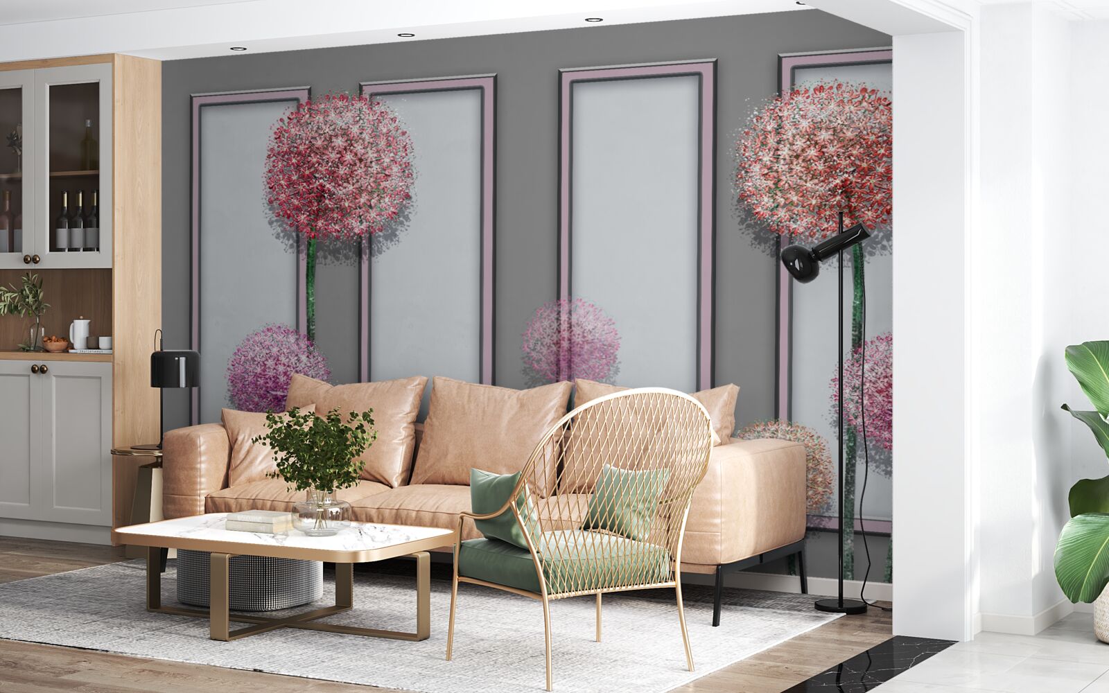 Fototapeta mniszki i moduły okienne