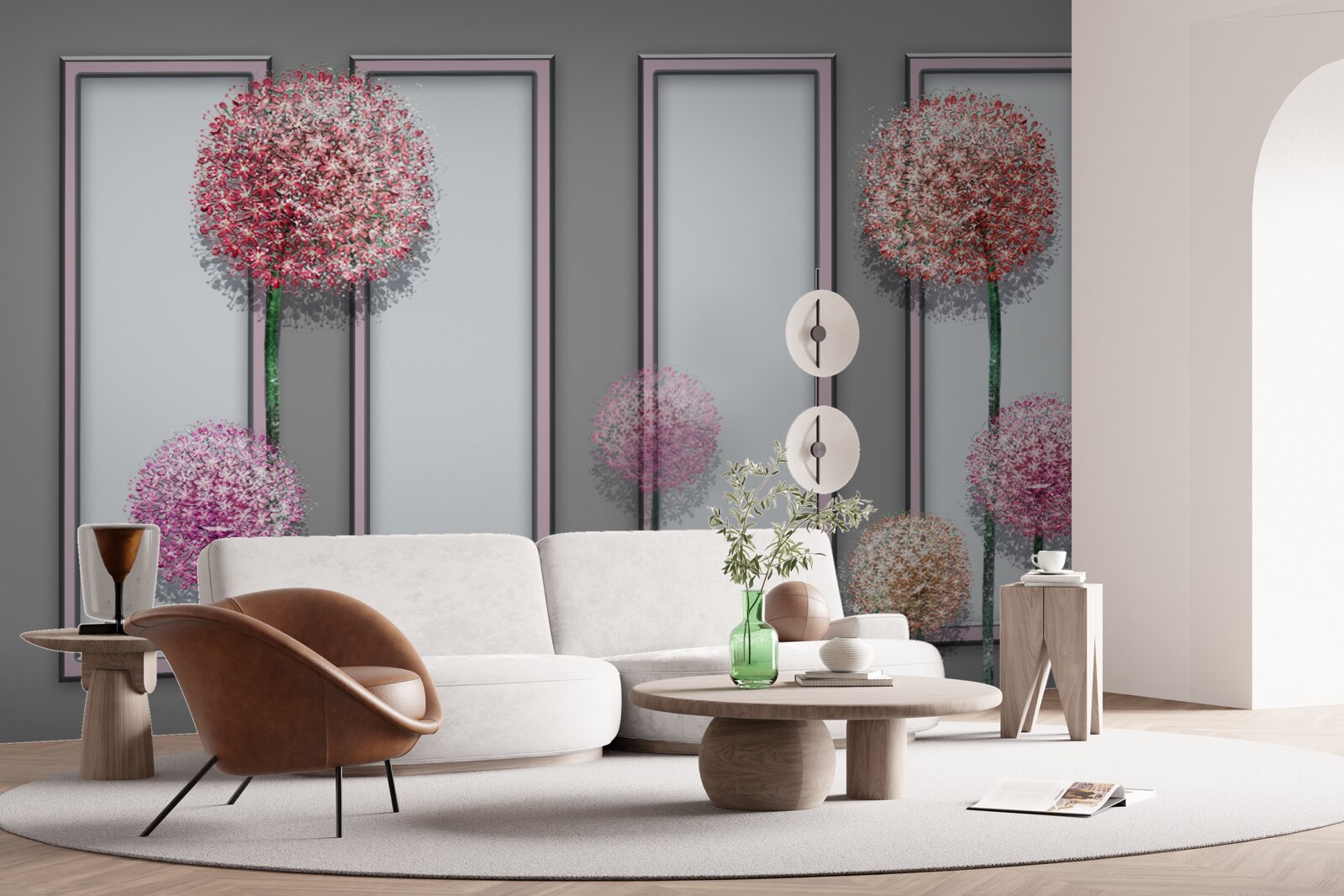 Fototapeta mniszki i moduły okienne