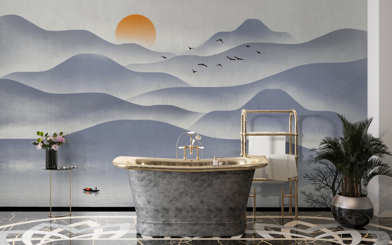 Fototapeta porządek na jeziorze wypełnia rybak