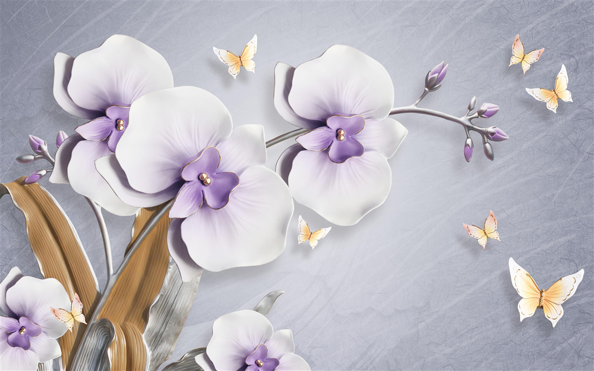 Fototapeta ogromne liliowe orchidee