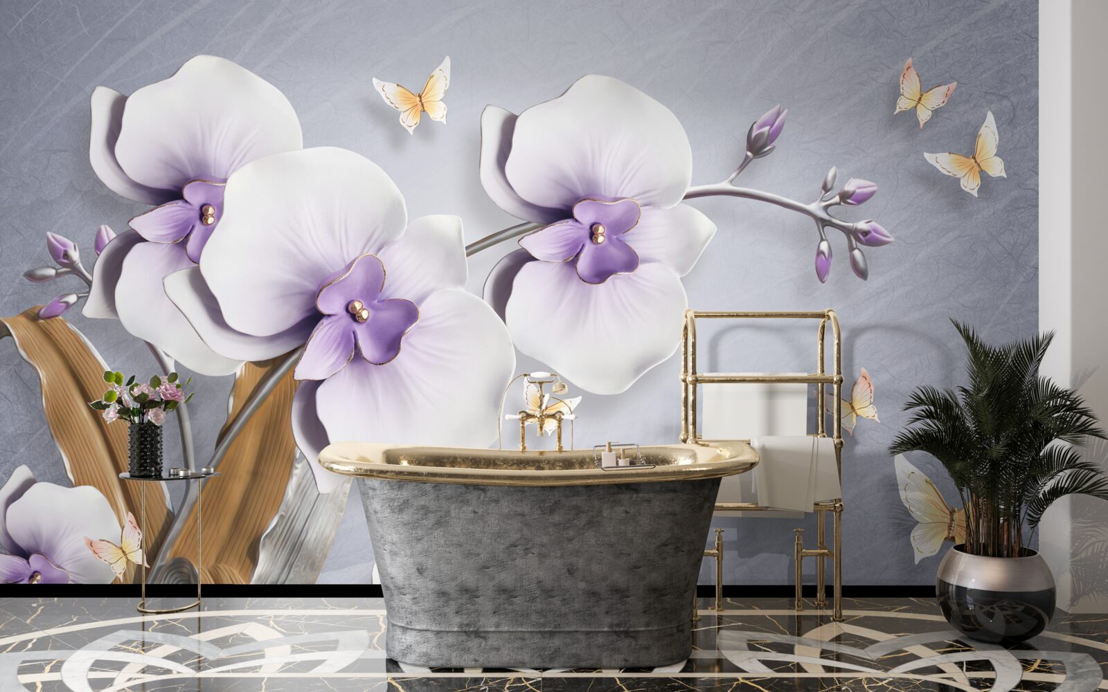 Fototapeta ogromne liliowe orchidee