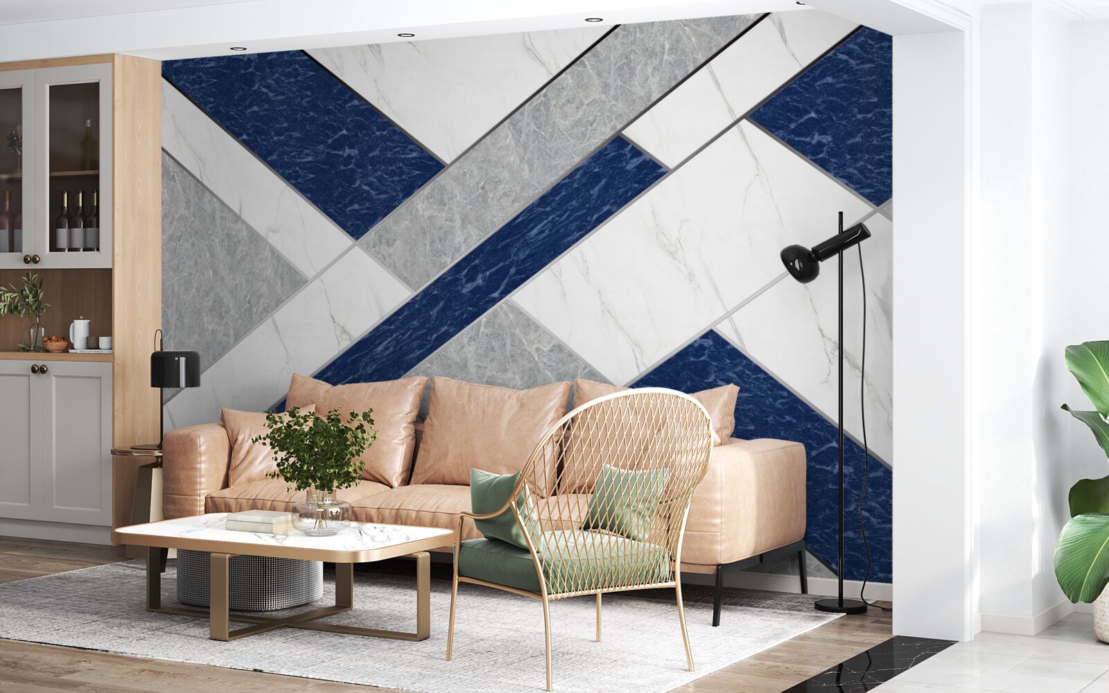 Fototapeta na celowniku niebiesko-szarych pasków