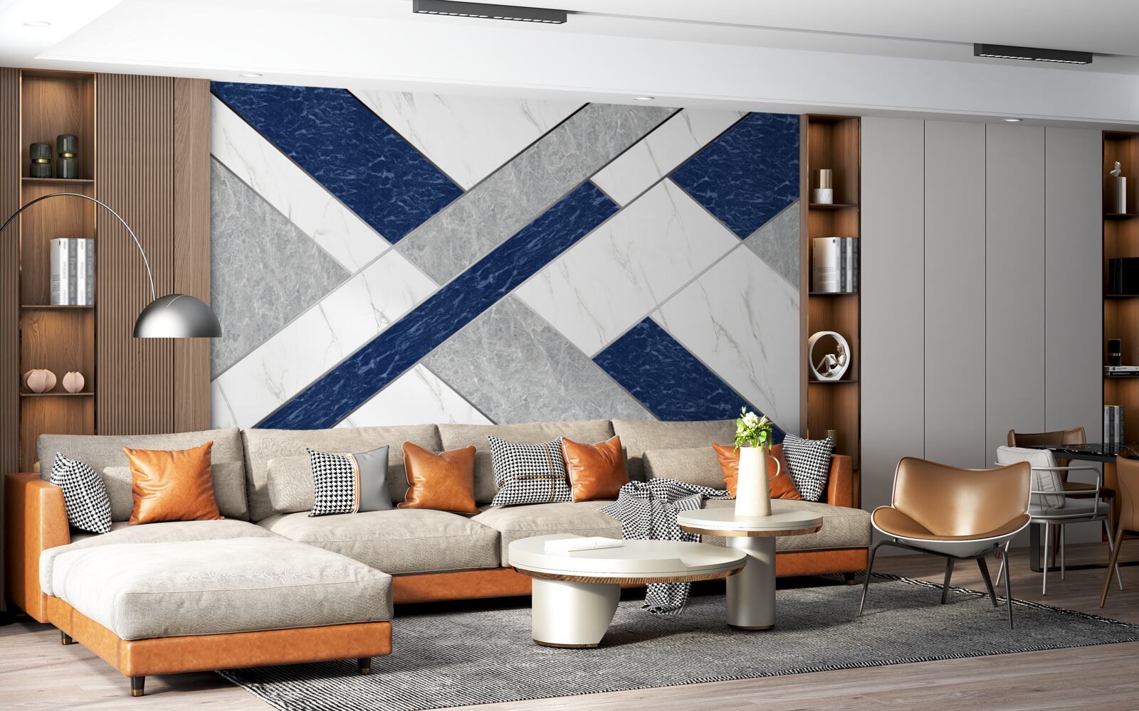 Fototapeta na celowniku niebiesko-szarych pasków