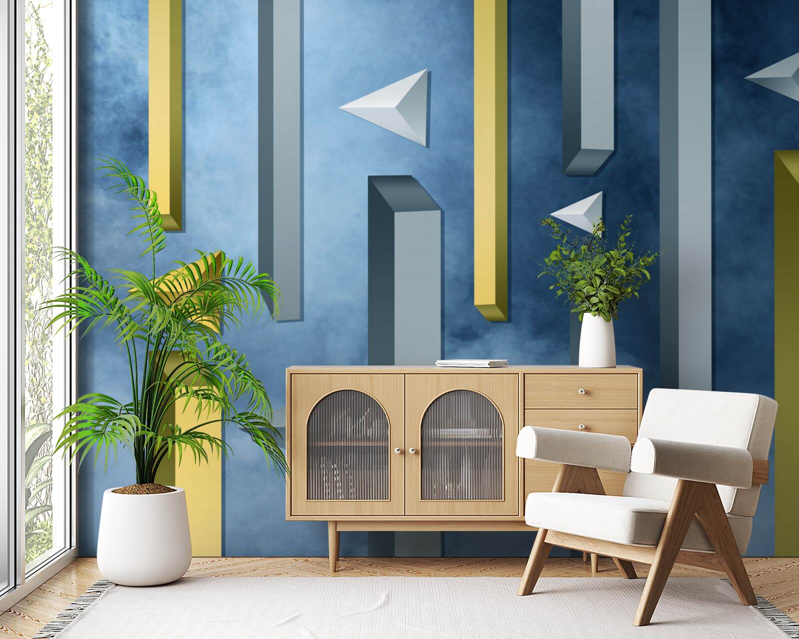 Fototapeta stado ptaków na tle błękitnego nieba