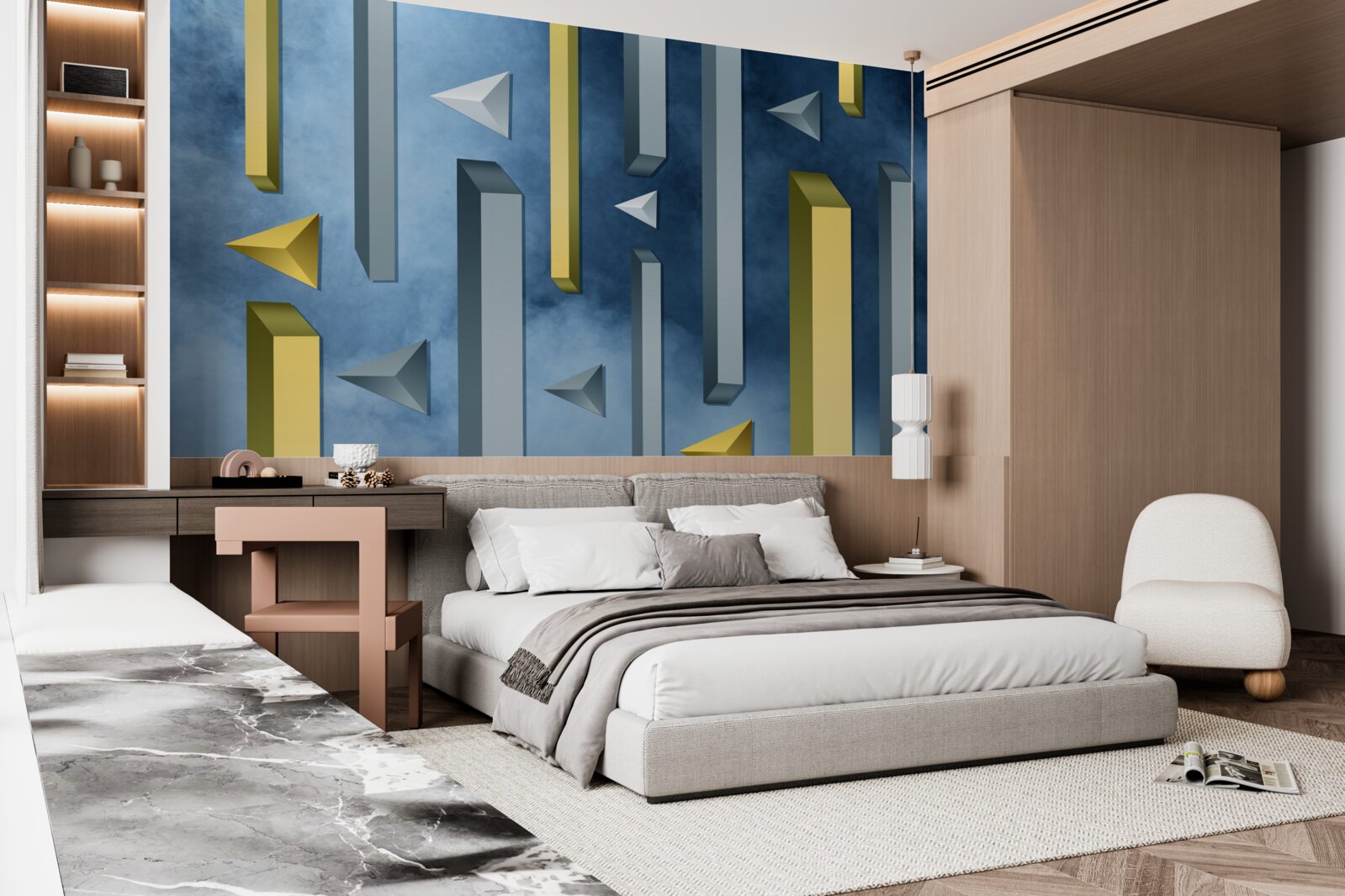 Fototapeta stado ptaków na tle błękitnego nieba