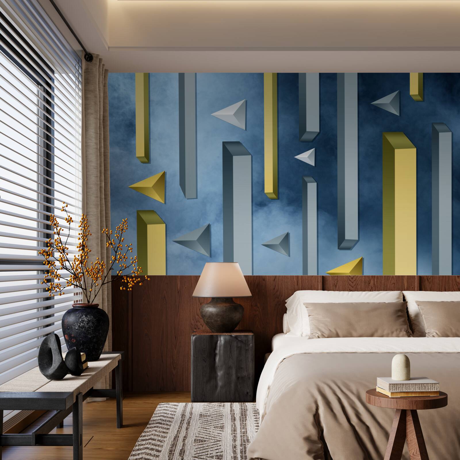 Fototapeta stado ptaków na tle błękitnego nieba