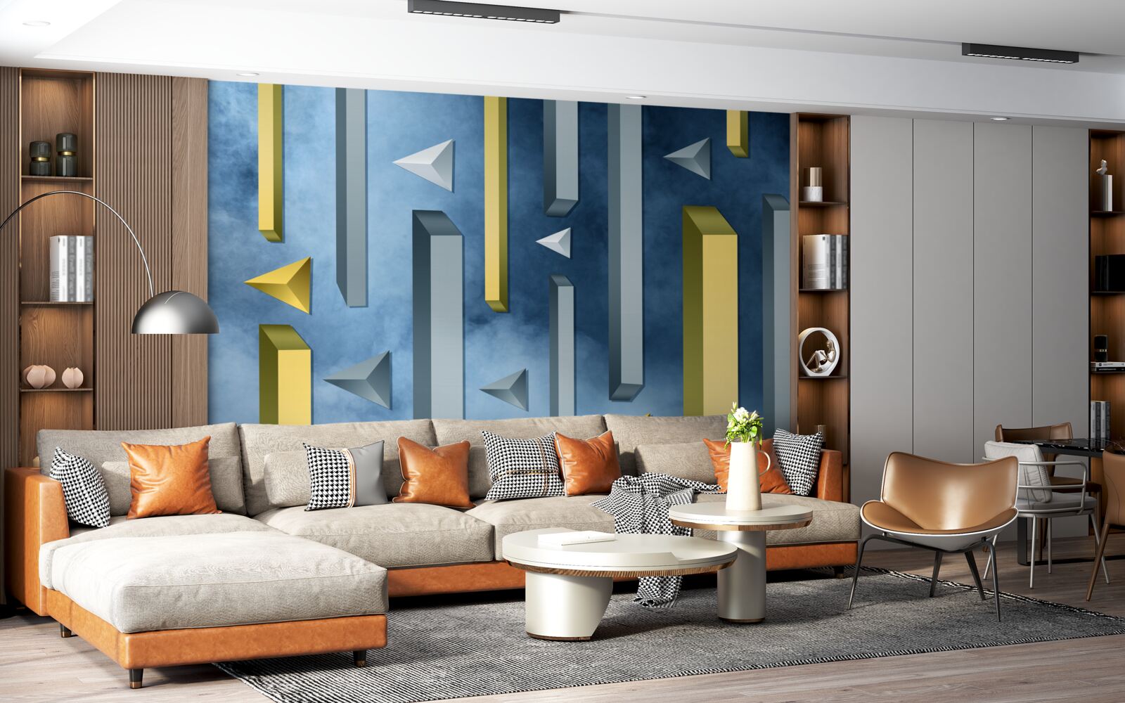 Fototapeta stado ptaków na tle błękitnego nieba