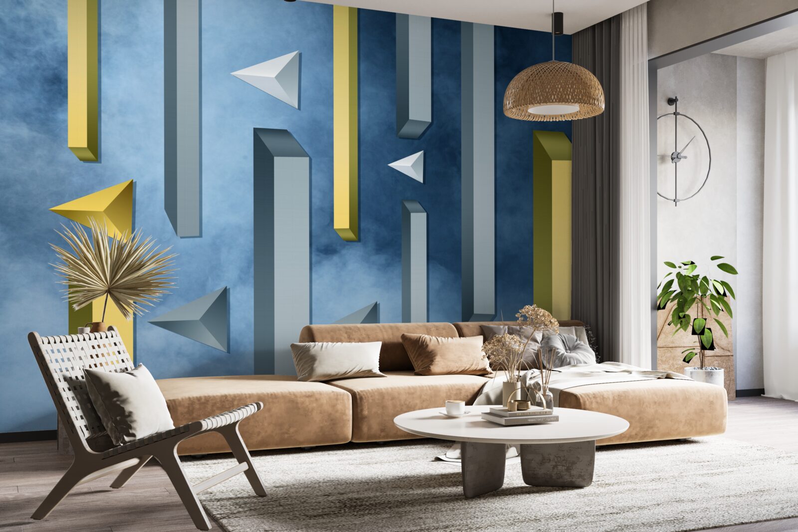 Fototapeta stado ptaków na tle błękitnego nieba