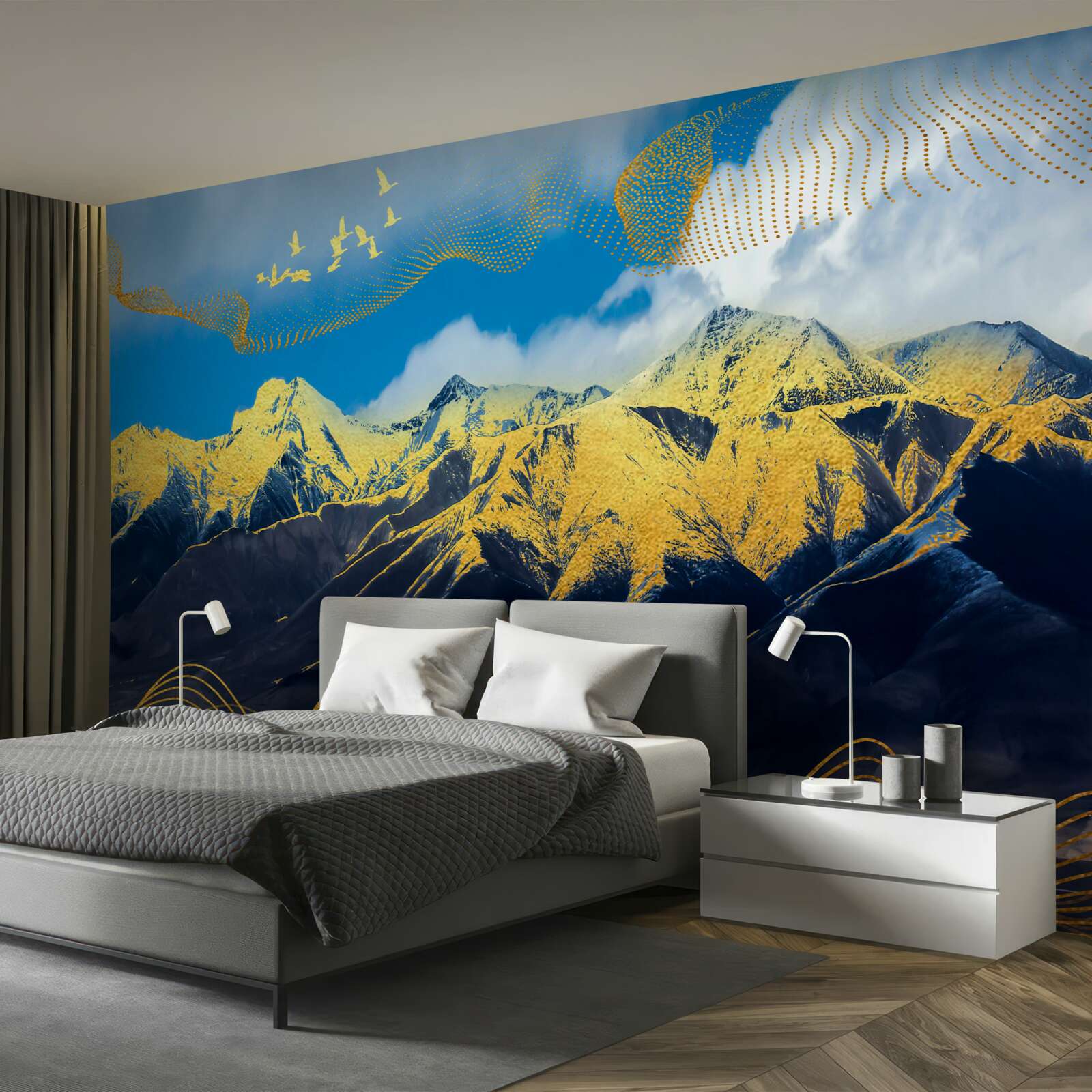 Fototapeta szczytowe złote szczyty pasm górskich