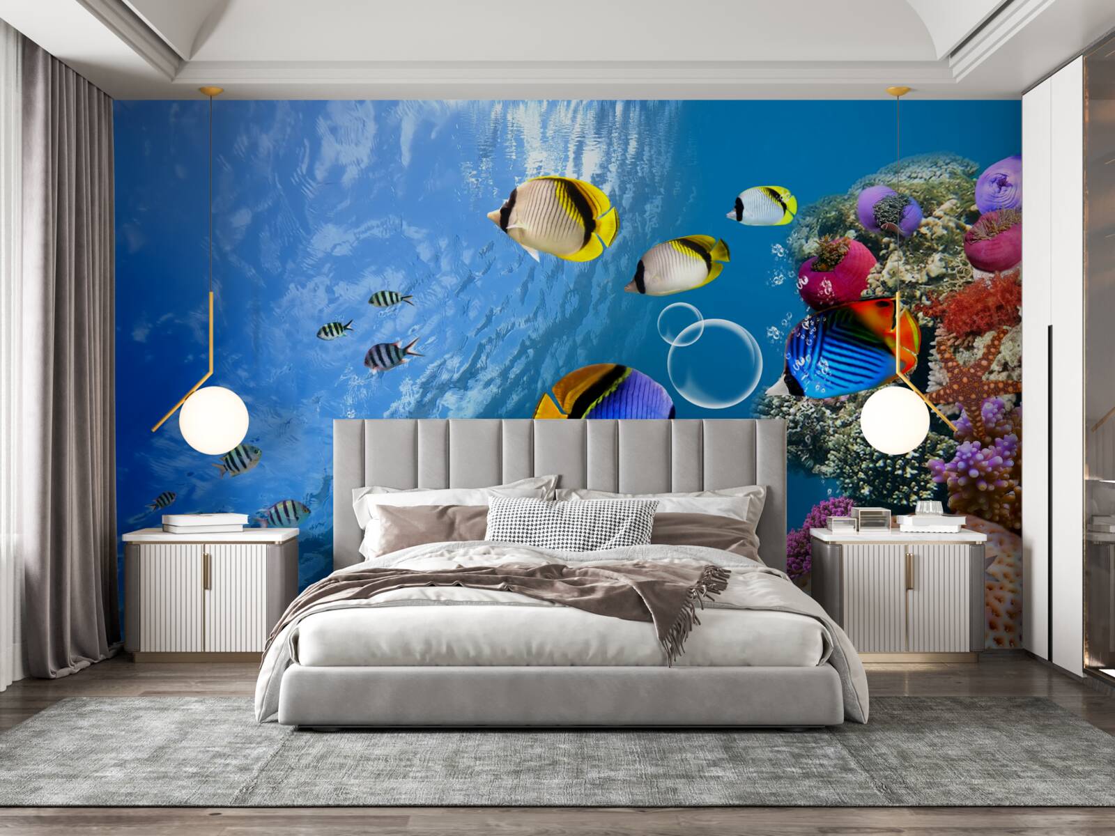 Fototapeta jasne ryby w spokojnej wodzie