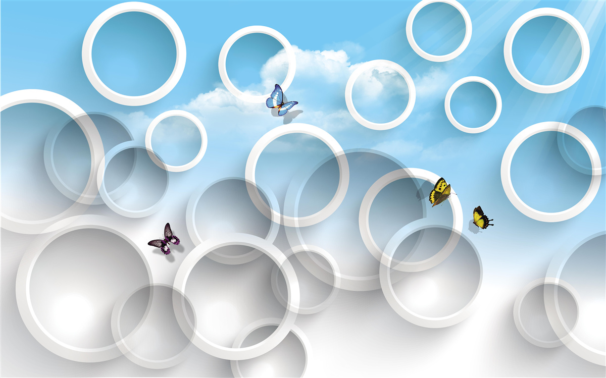 Fototapeta niebo w niebieskich kółkach