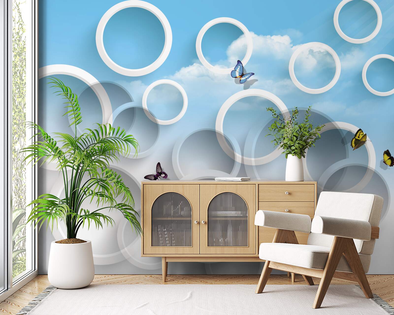 Fototapeta niebo w niebieskich kółkach