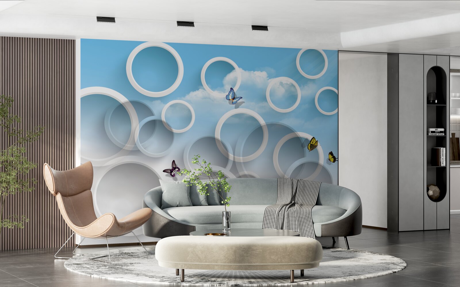 Fototapeta niebo w niebieskich kółkach