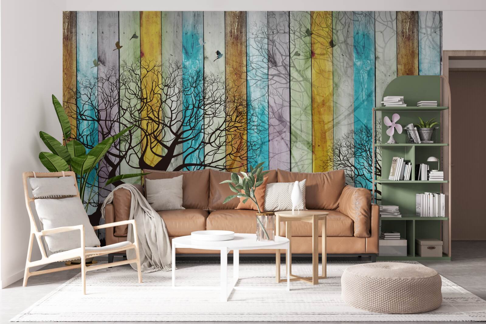 Fototapeta kontury drzew i łosi