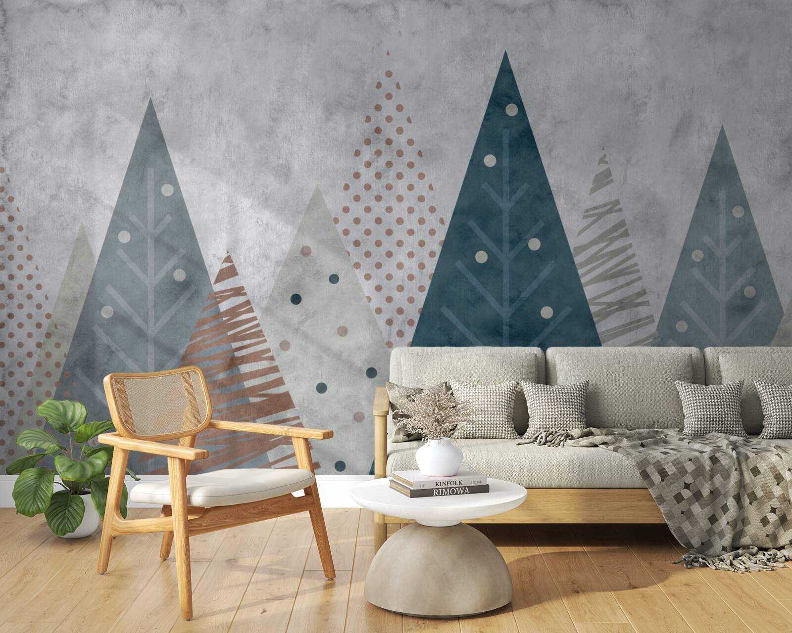 Fototapeta jesienny obraz lasu iglastego w abstrakcji