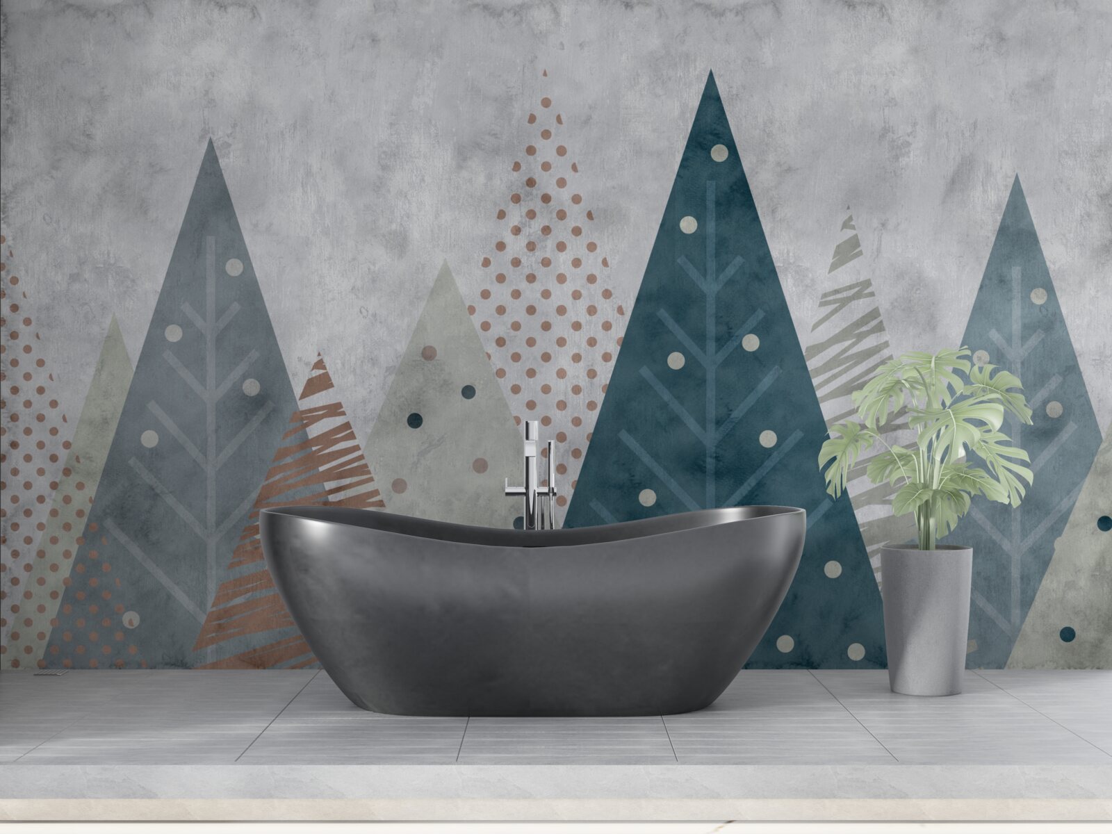 Fototapeta jesienny obraz lasu iglastego w abstrakcji