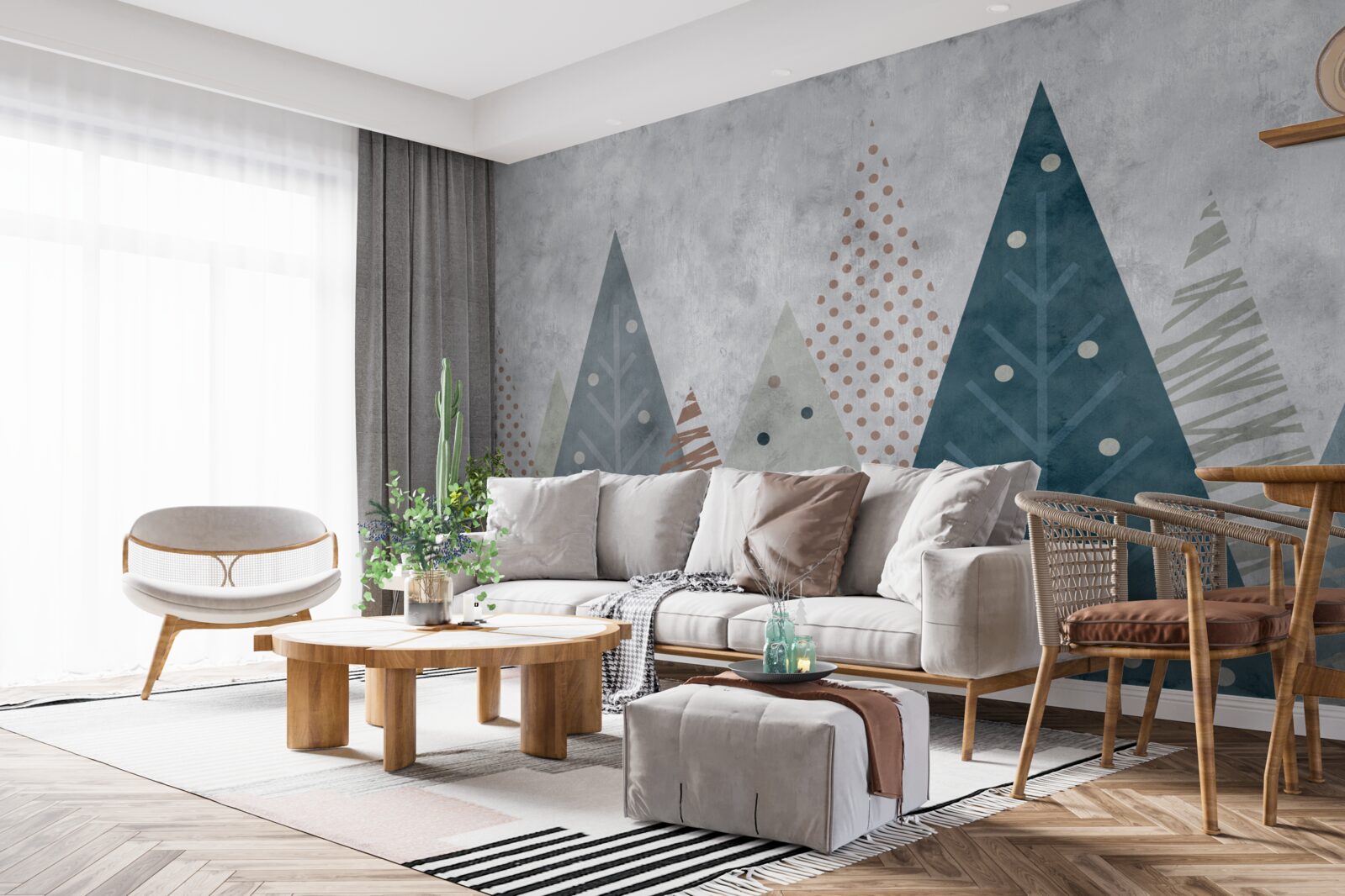 Fototapeta jesienny obraz lasu iglastego w abstrakcji