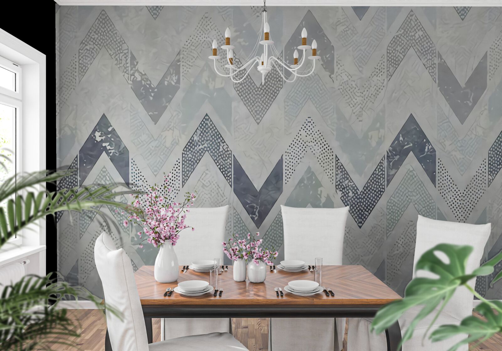 Fototapeta zimne linie biegnące w zygzakowaty wzór