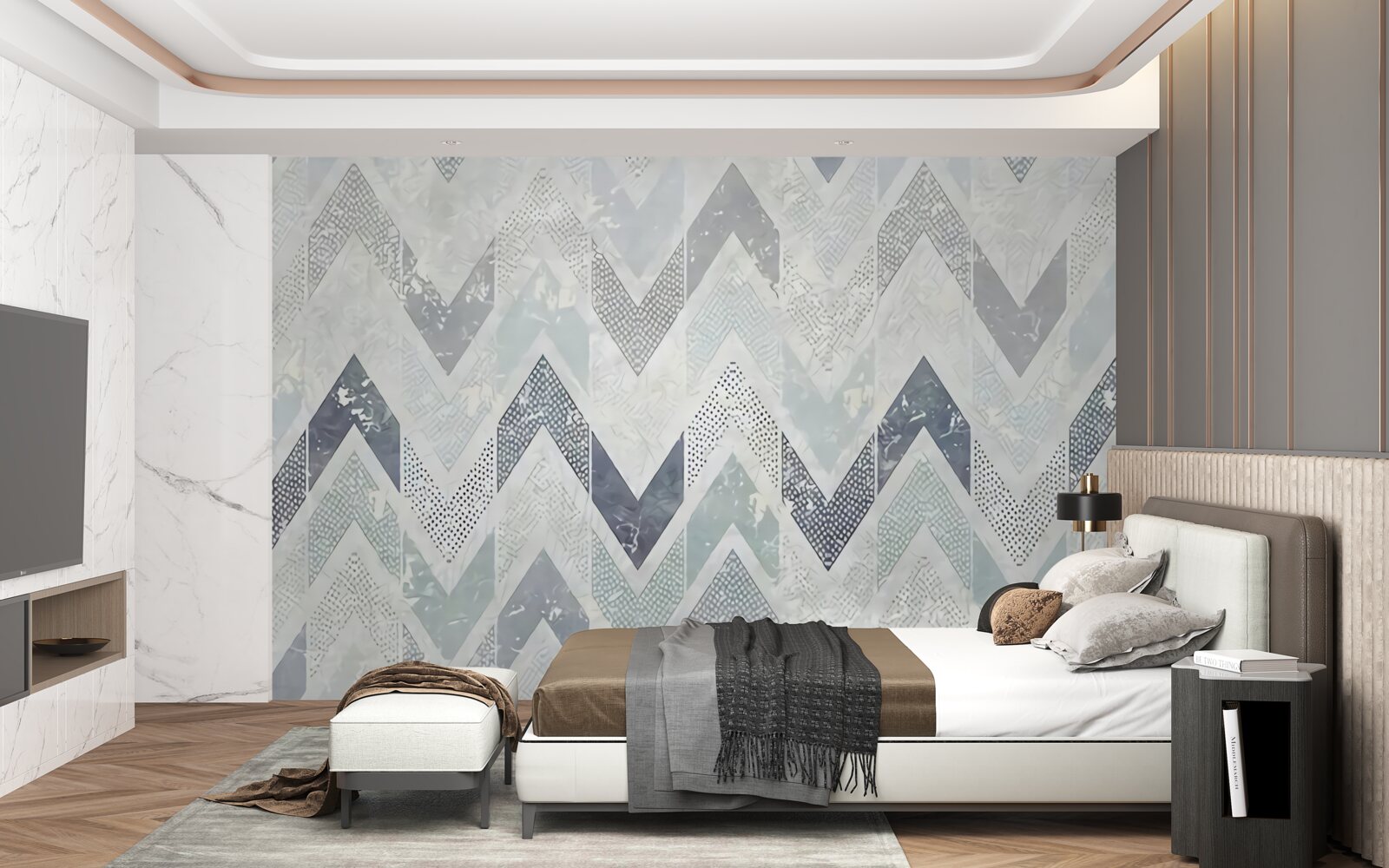 Fototapeta zimne linie biegnące w zygzakowaty wzór