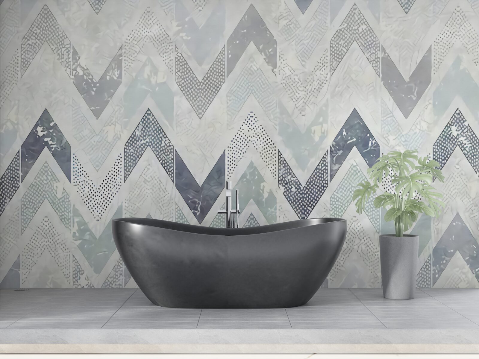 Fototapeta zimne linie biegnące w zygzakowaty wzór