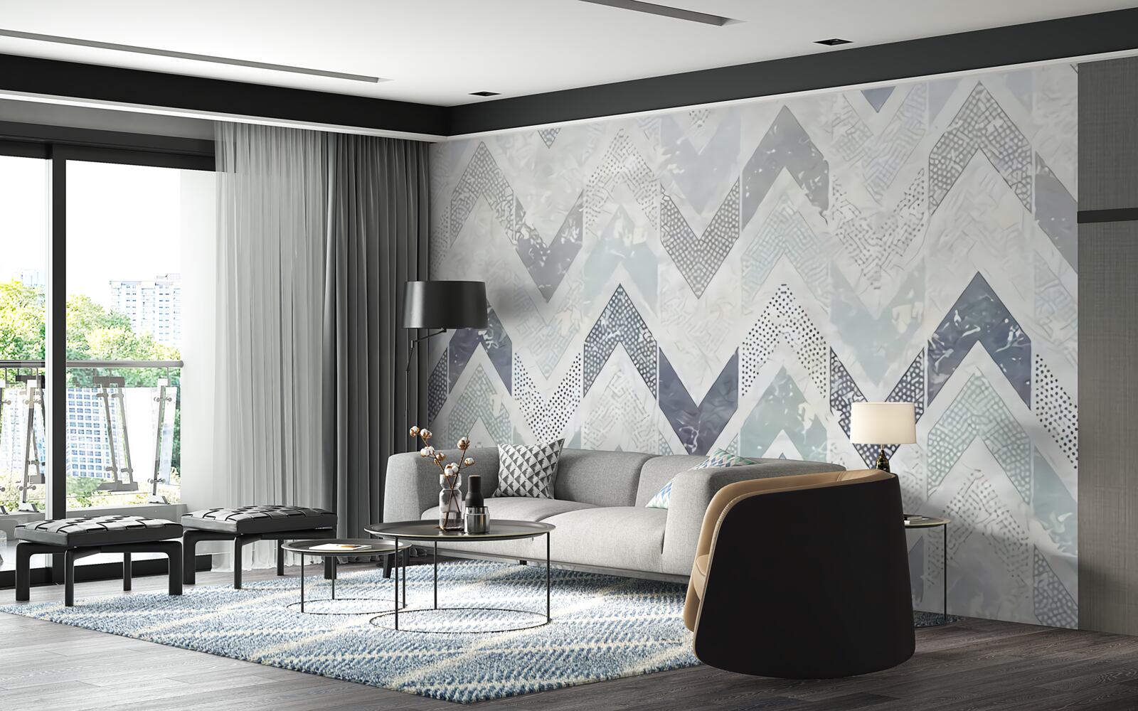 Fototapeta zimne linie biegnące w zygzakowaty wzór