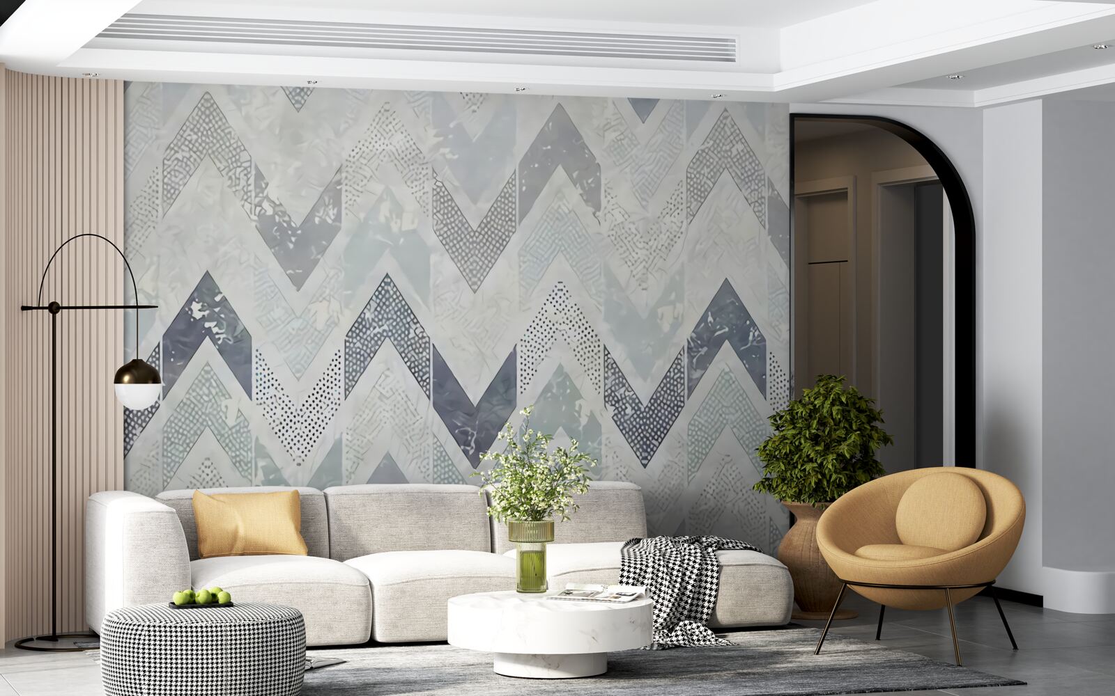 Fototapeta zimne linie biegnące w zygzakowaty wzór