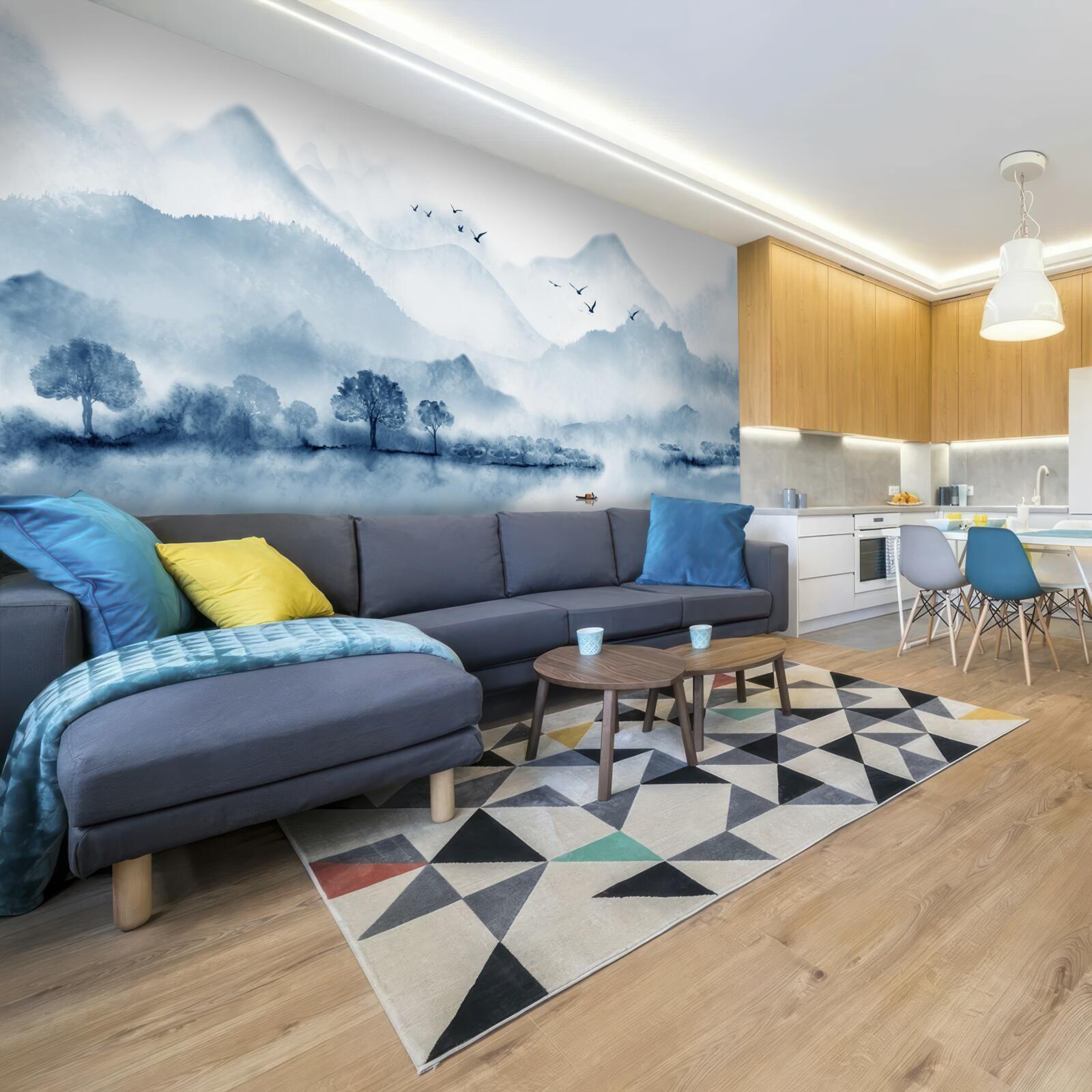 Fototapeta spokój na górskim stawie rybackim