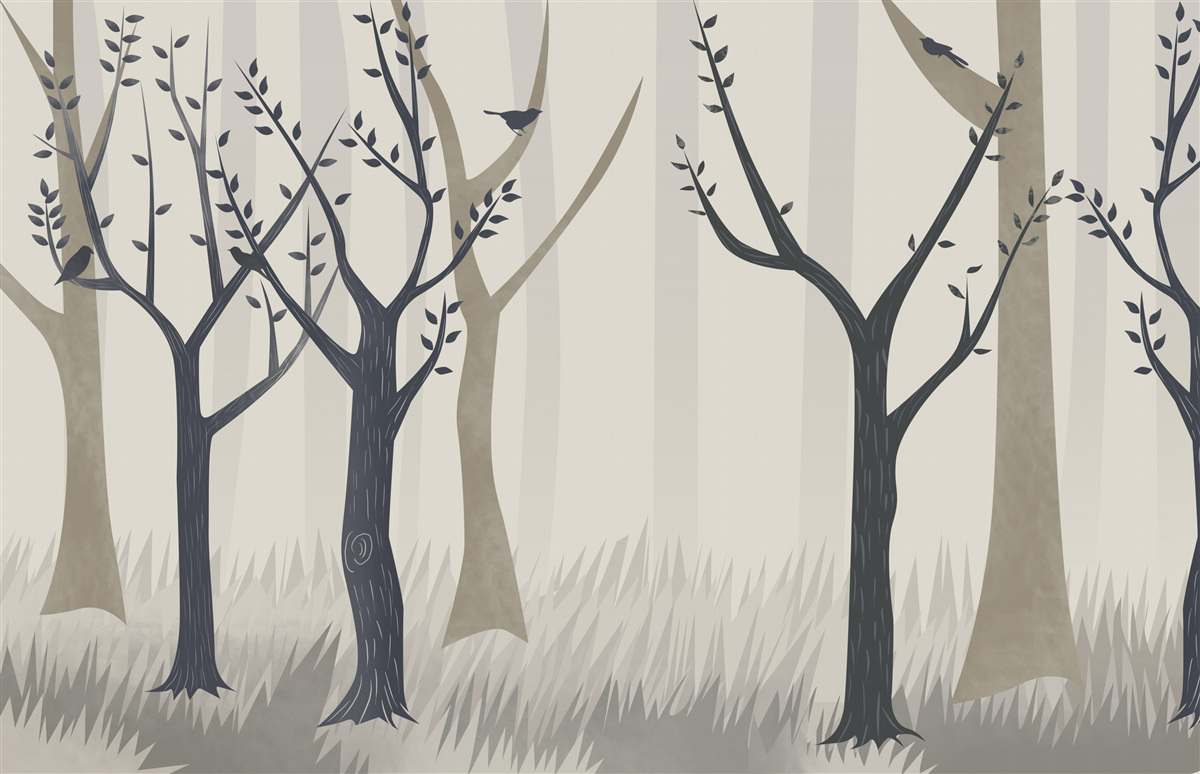 Fototapeta mglisty las w abstrakcji