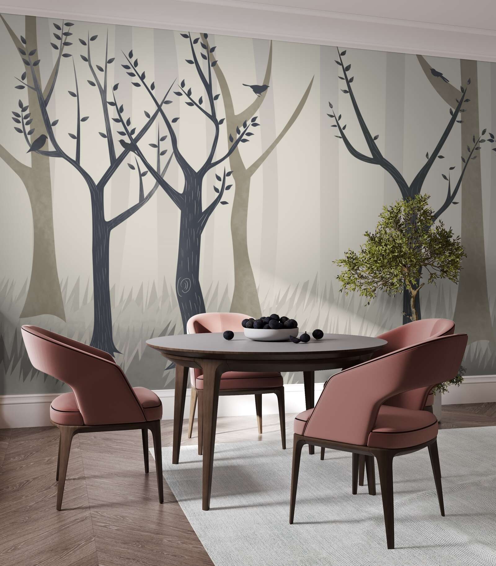 Fototapeta mglisty las w abstrakcji