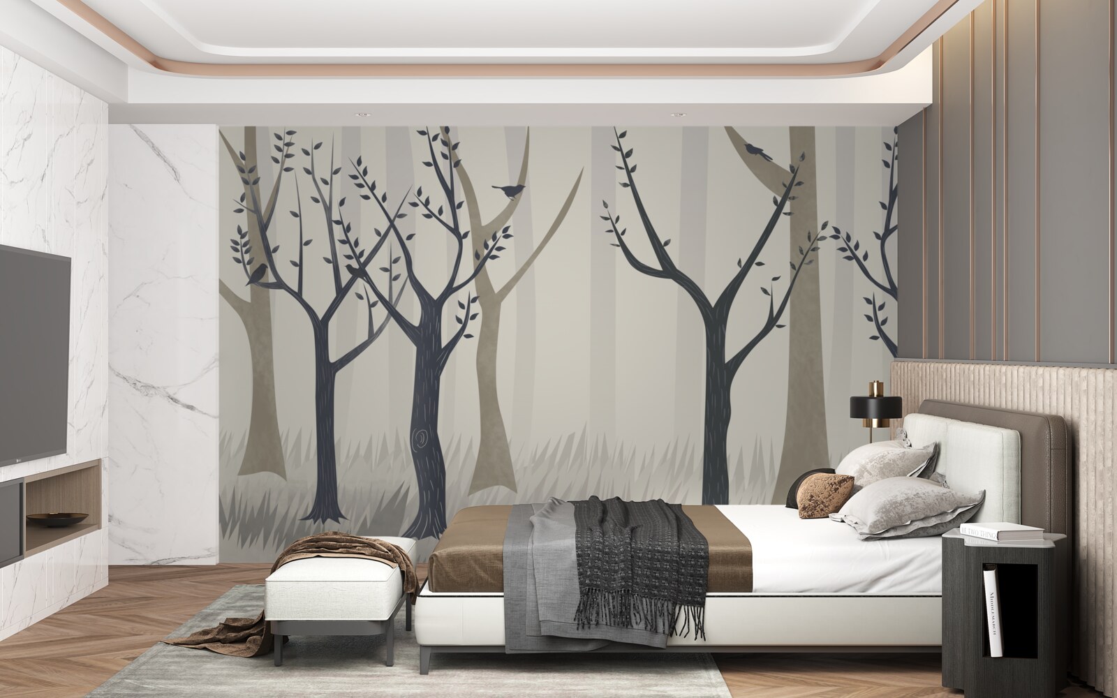 Fototapeta mglisty las w abstrakcji