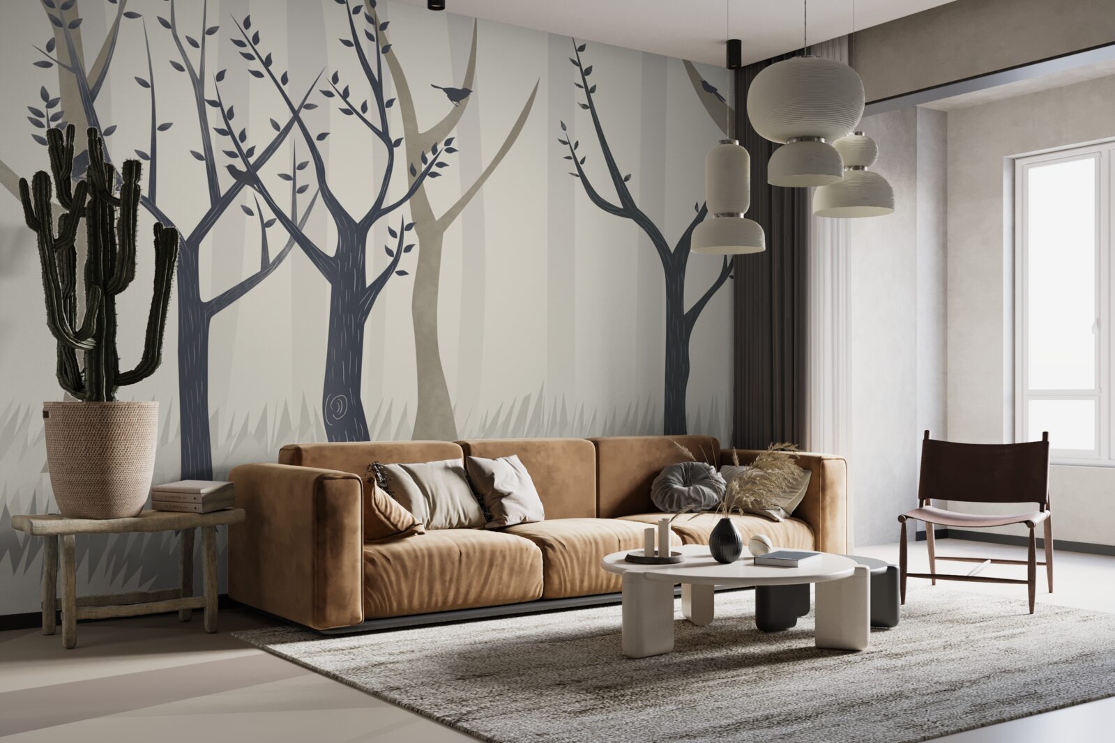 Fototapeta mglisty las w abstrakcji