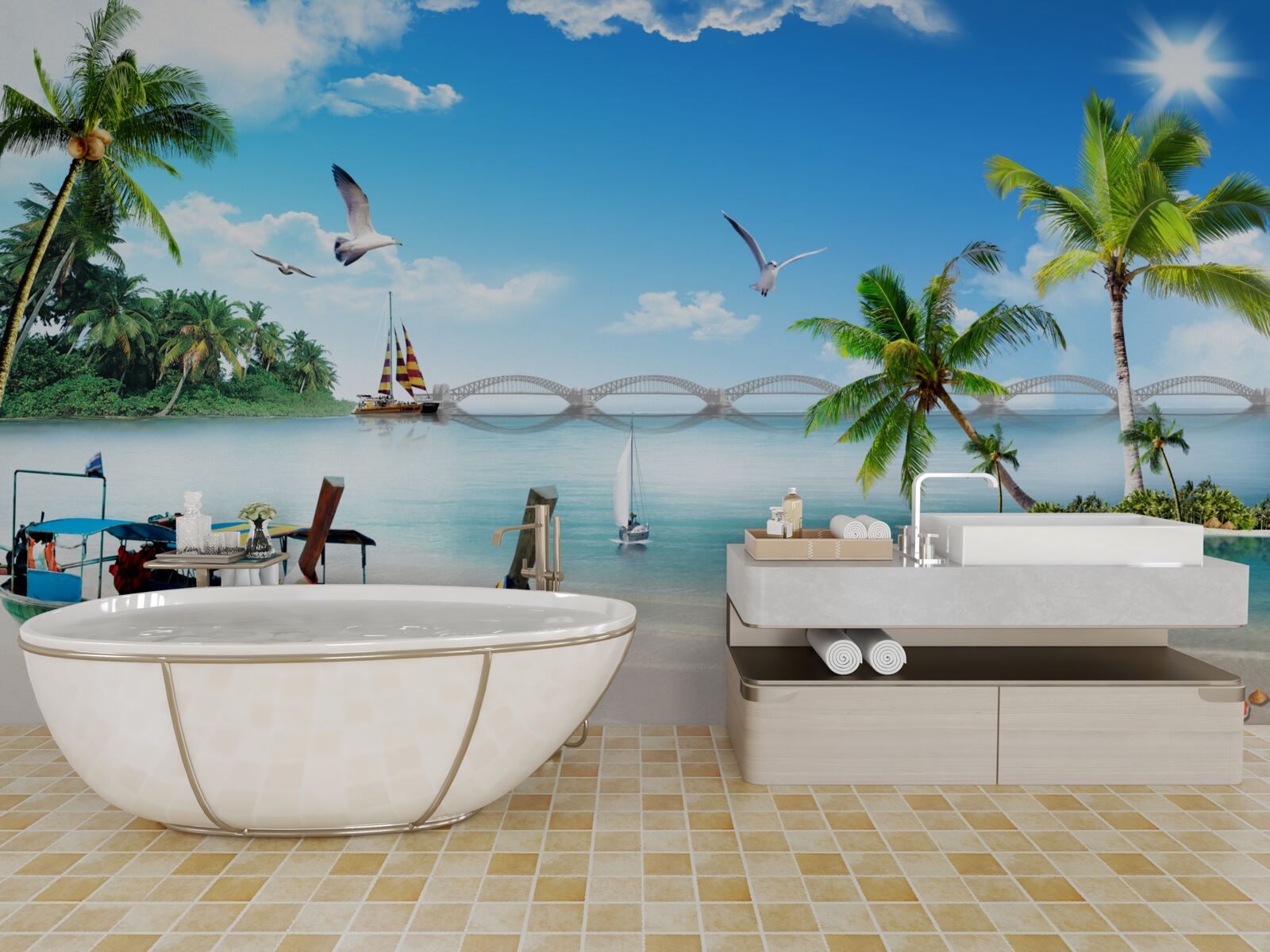 Fototapeta przystań na bezludnej wyspie