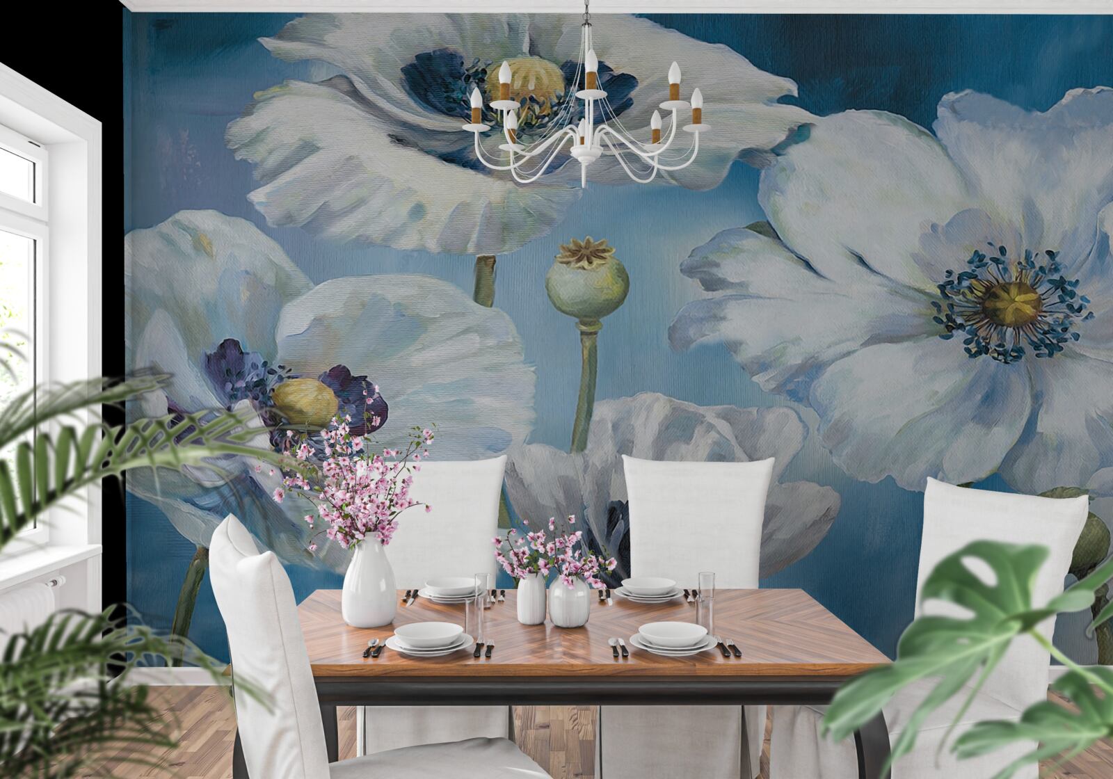 Fototapeta ogromne białe maki