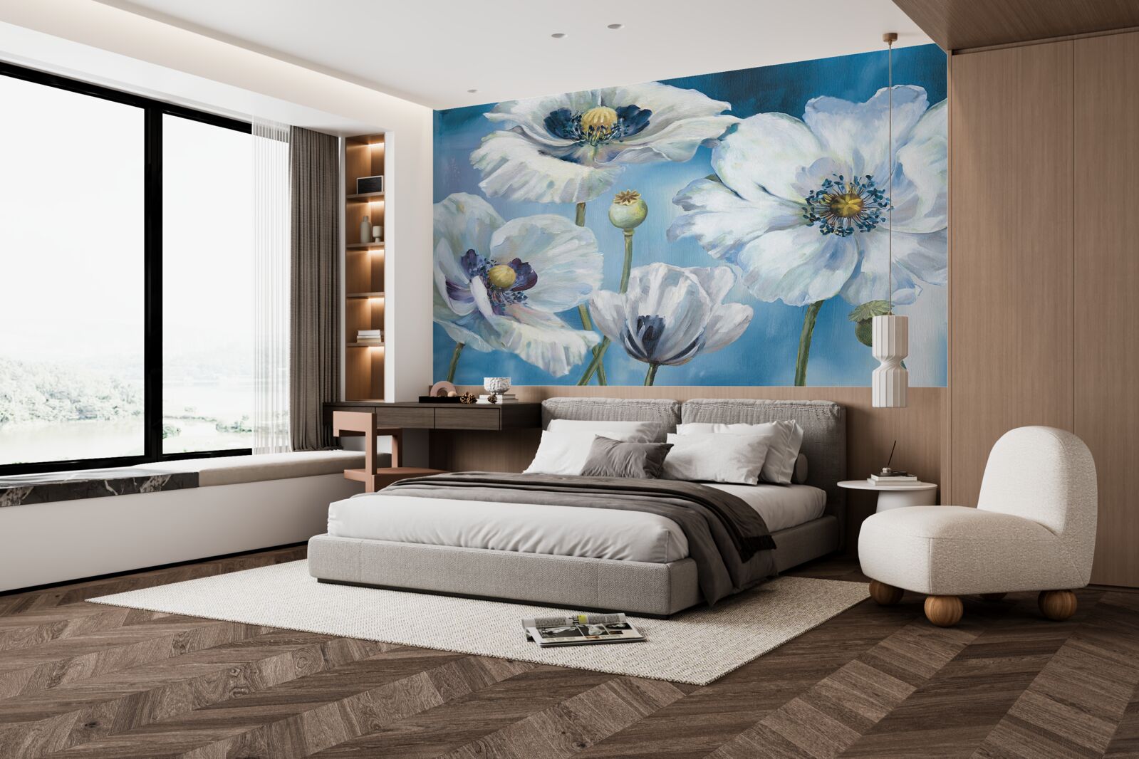 Fototapeta ogromne białe maki