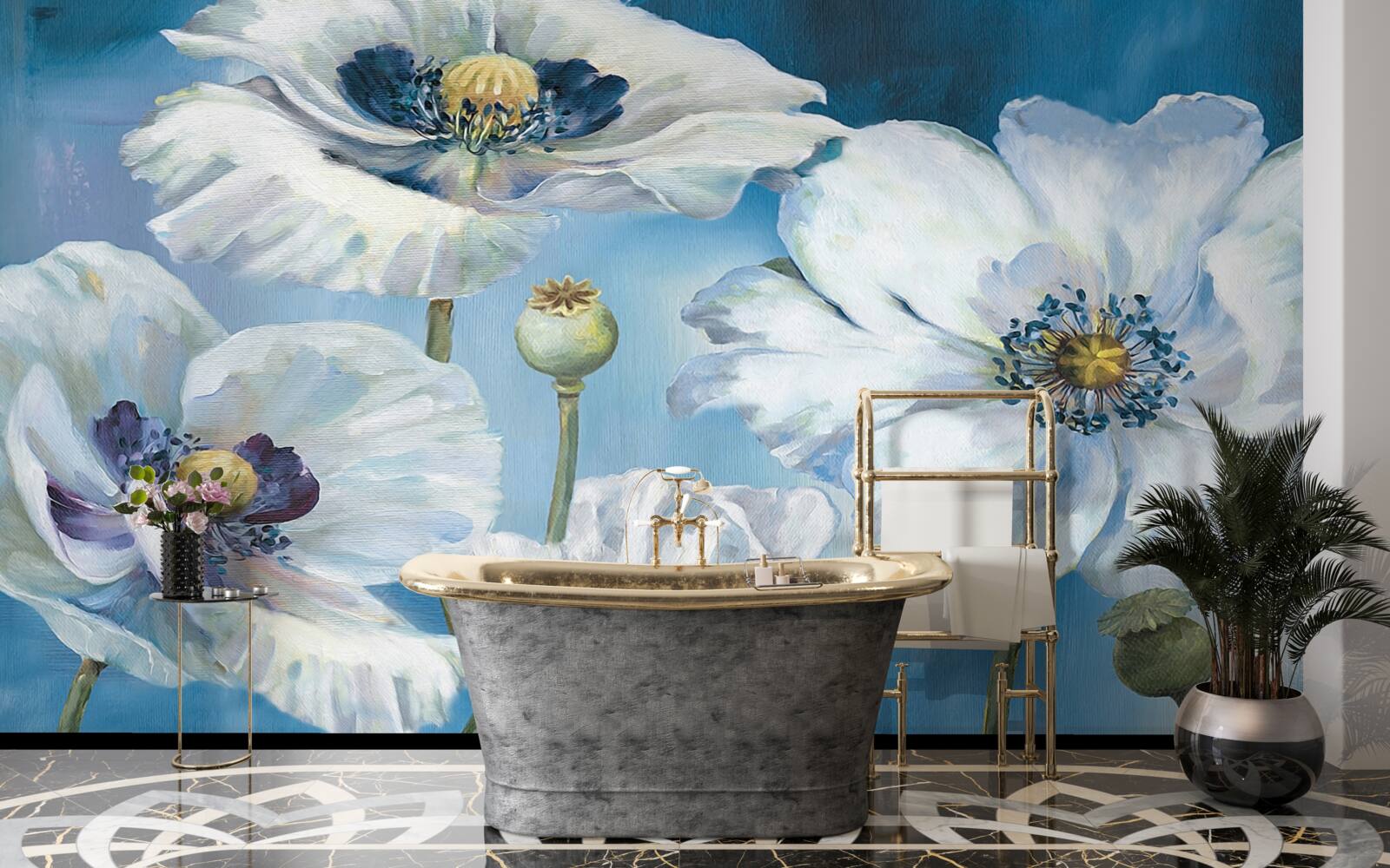 Fototapeta ogromne białe maki