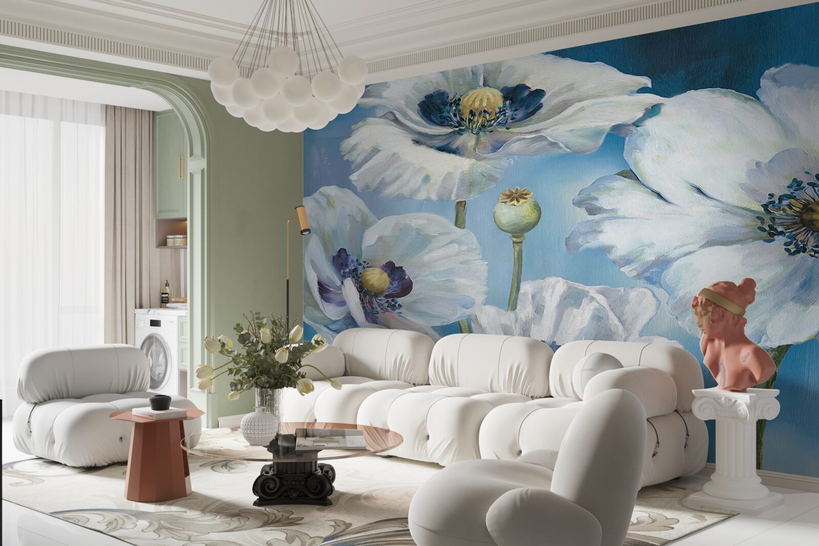 Fototapeta ogromne białe maki