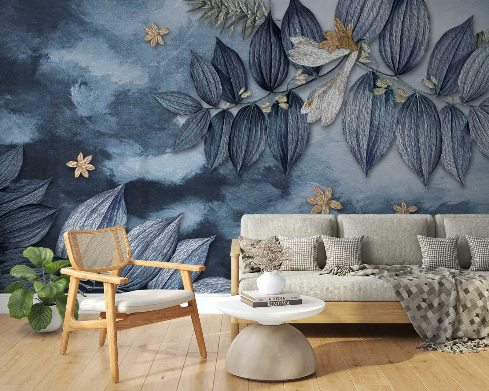 Fototapeta noc z chmurami w tropikalnym lesie