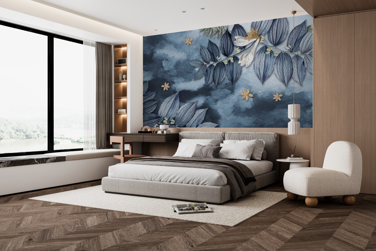 Fototapeta noc z chmurami w tropikalnym lesie