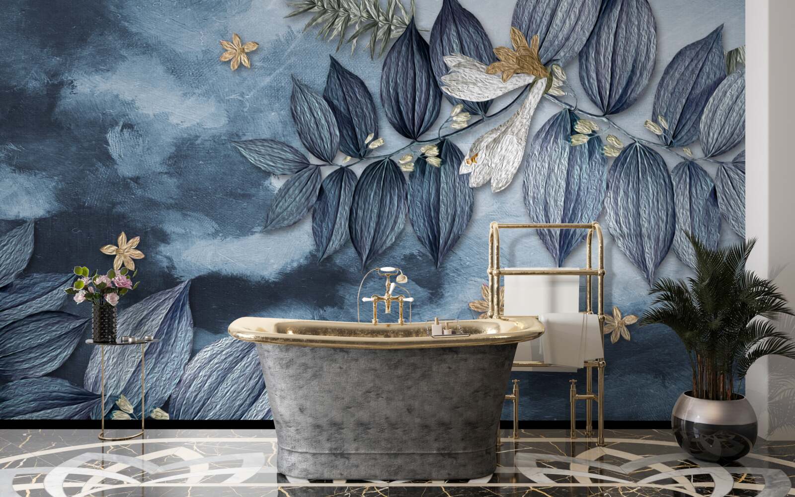 Fototapeta noc z chmurami w tropikalnym lesie