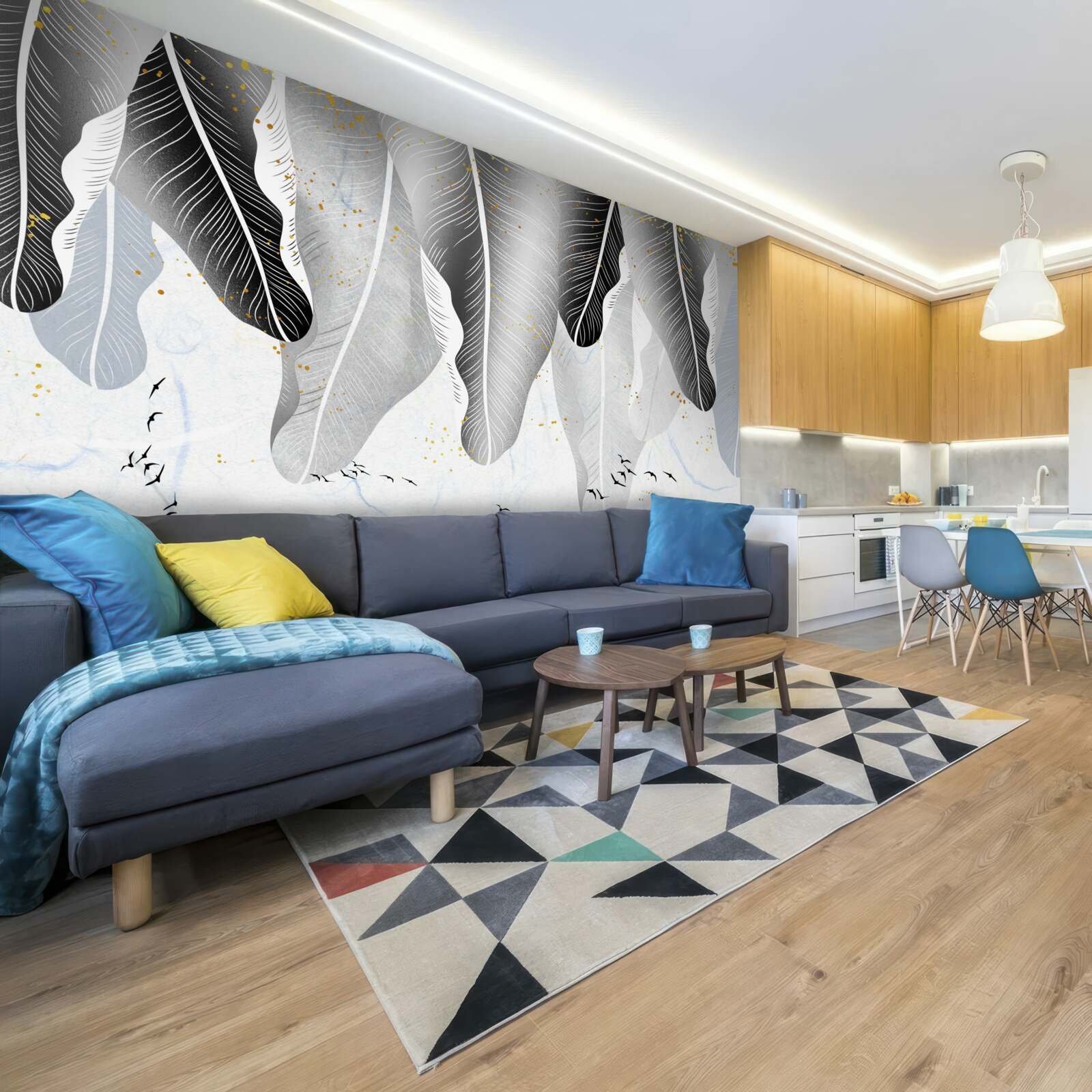 Fototapeta schemat z elementami tropikalnymi