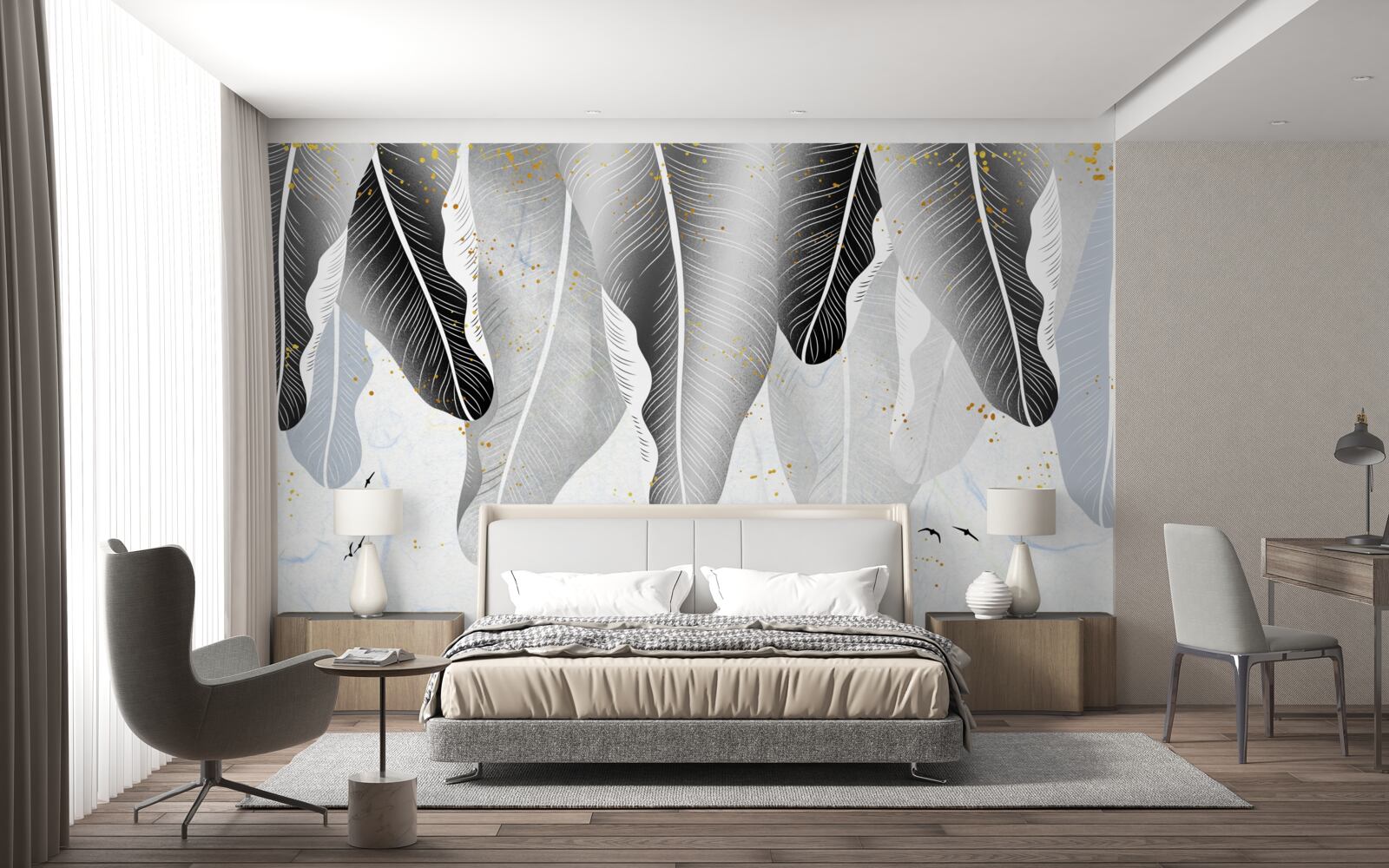 Fototapeta schemat z elementami tropikalnymi