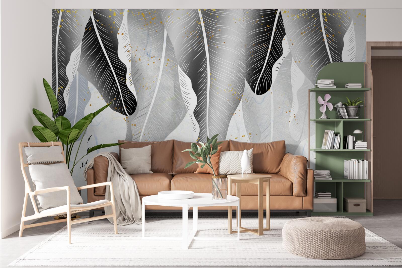 Fototapeta schemat z elementami tropikalnymi